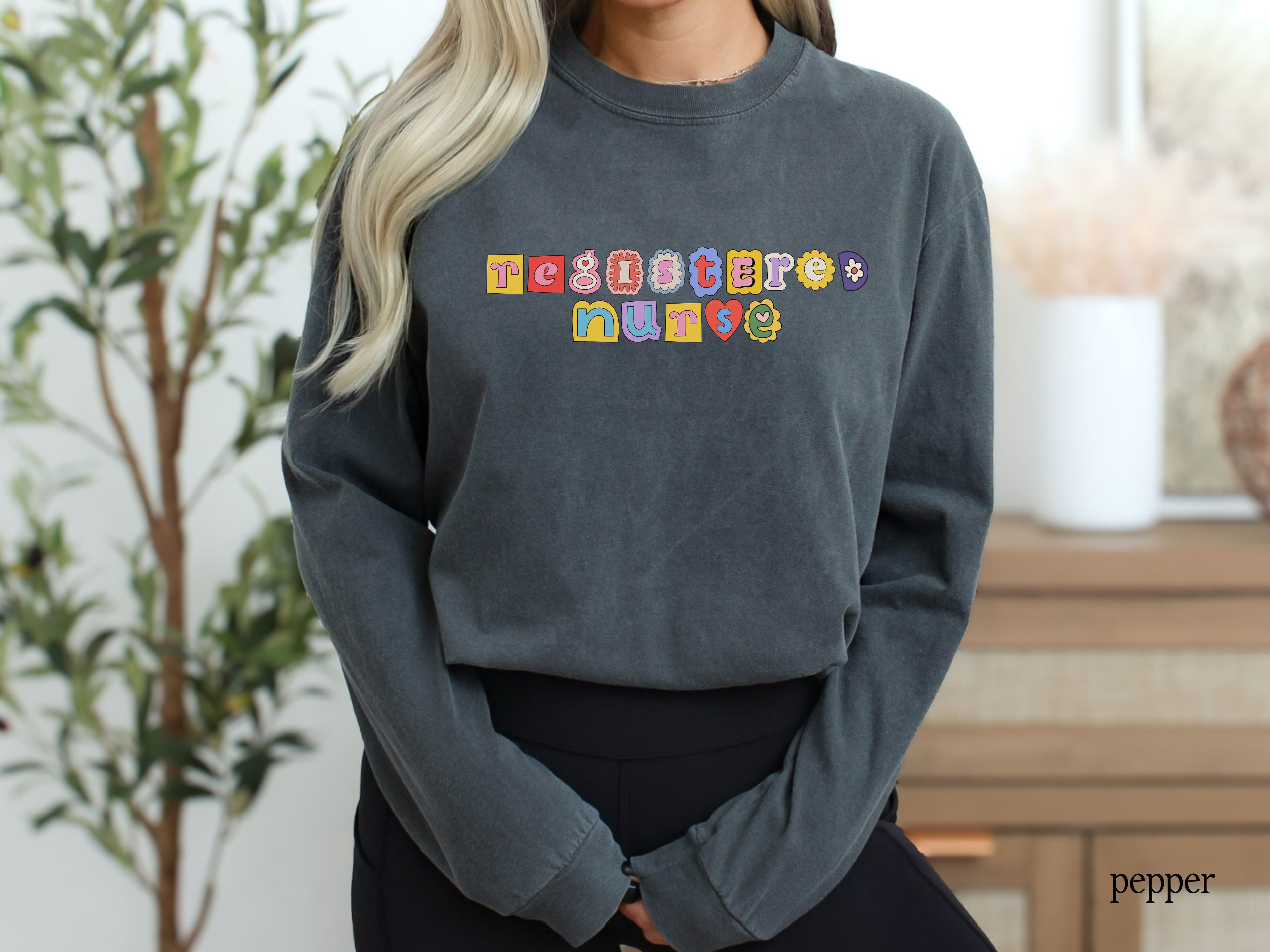 Registered Nurse Patchwork Long Sleeve