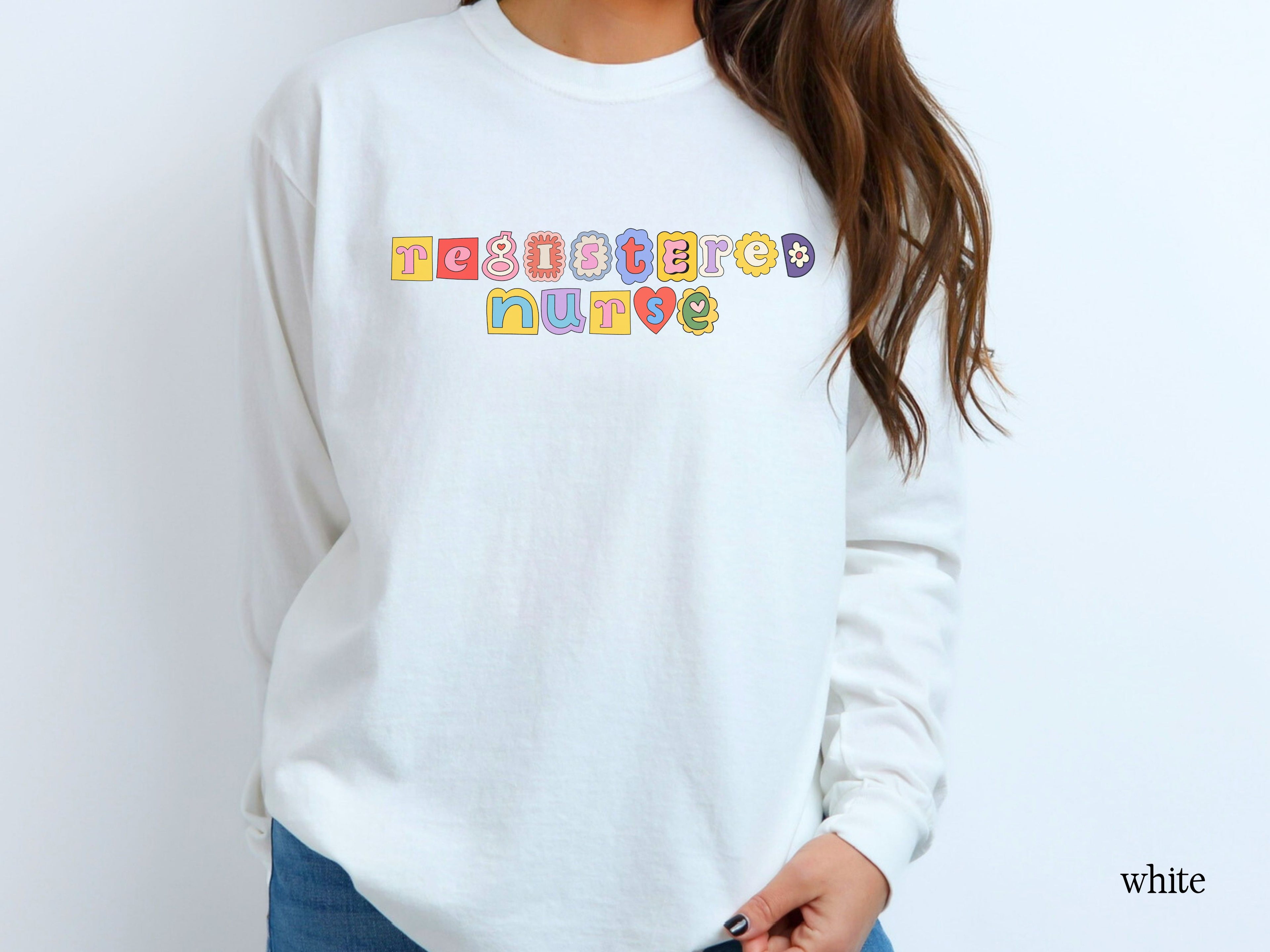 Personalized Registered Nurse Patchwork Long Sleeve