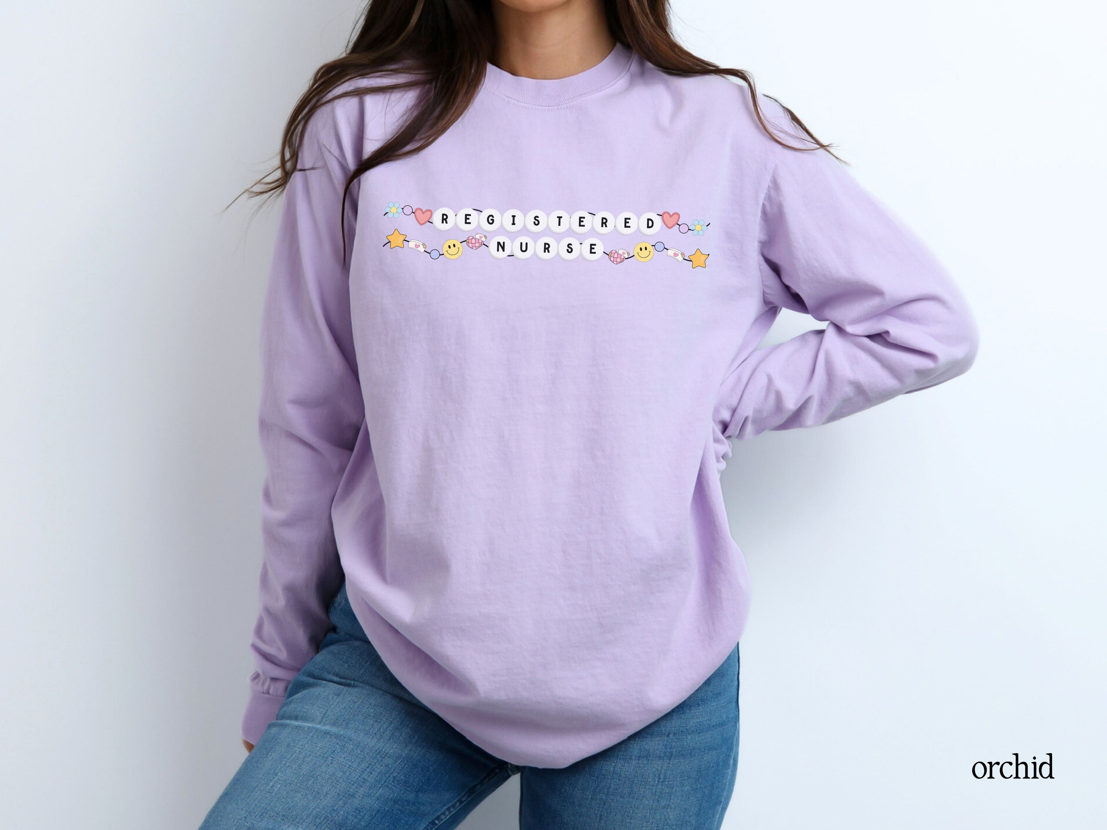 Personalized Registered Nurse Friendship Bracelet Long Sleeve Tee