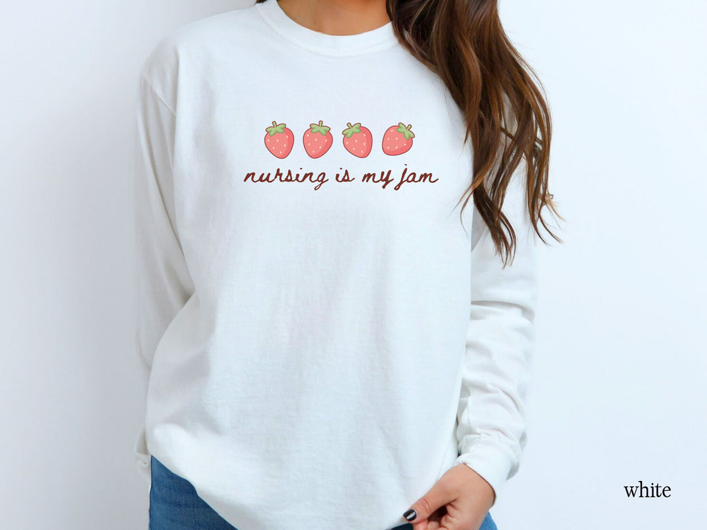 Personalized Nursing is My Jam Long Sleeve Tee