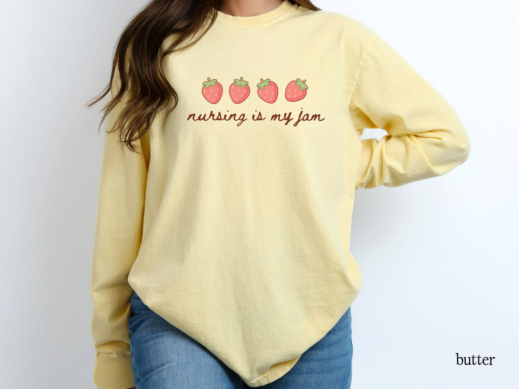 Personalized Nursing is My Jam Long Sleeve Tee