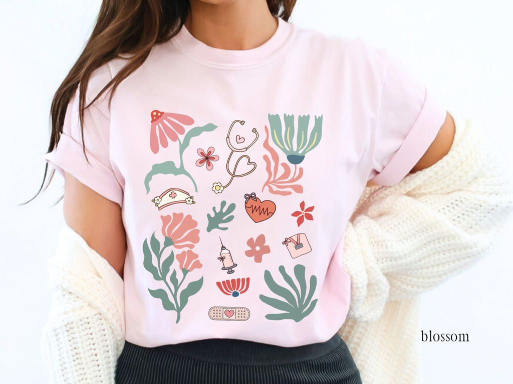 Floral Registered Nurse T-Shirt