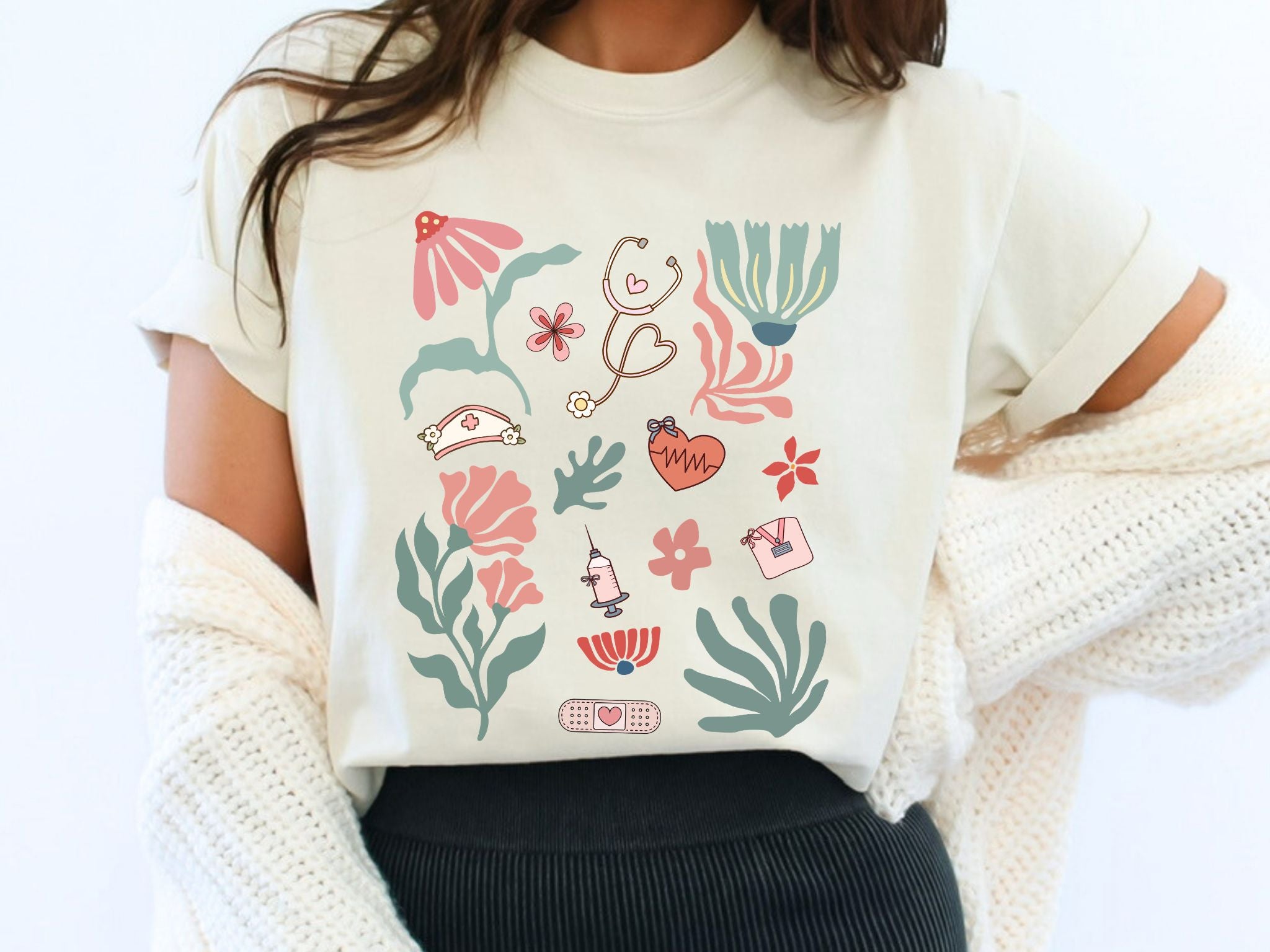 Floral Registered Nurse T-Shirt