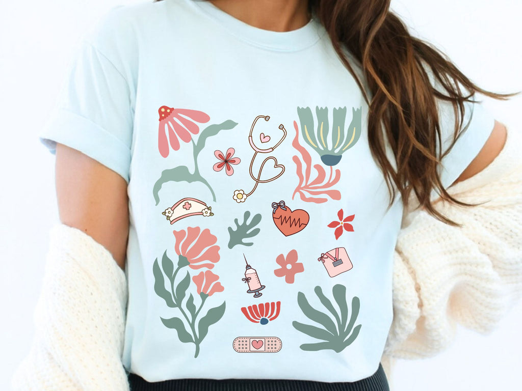 Floral Registered Nurse T-Shirt