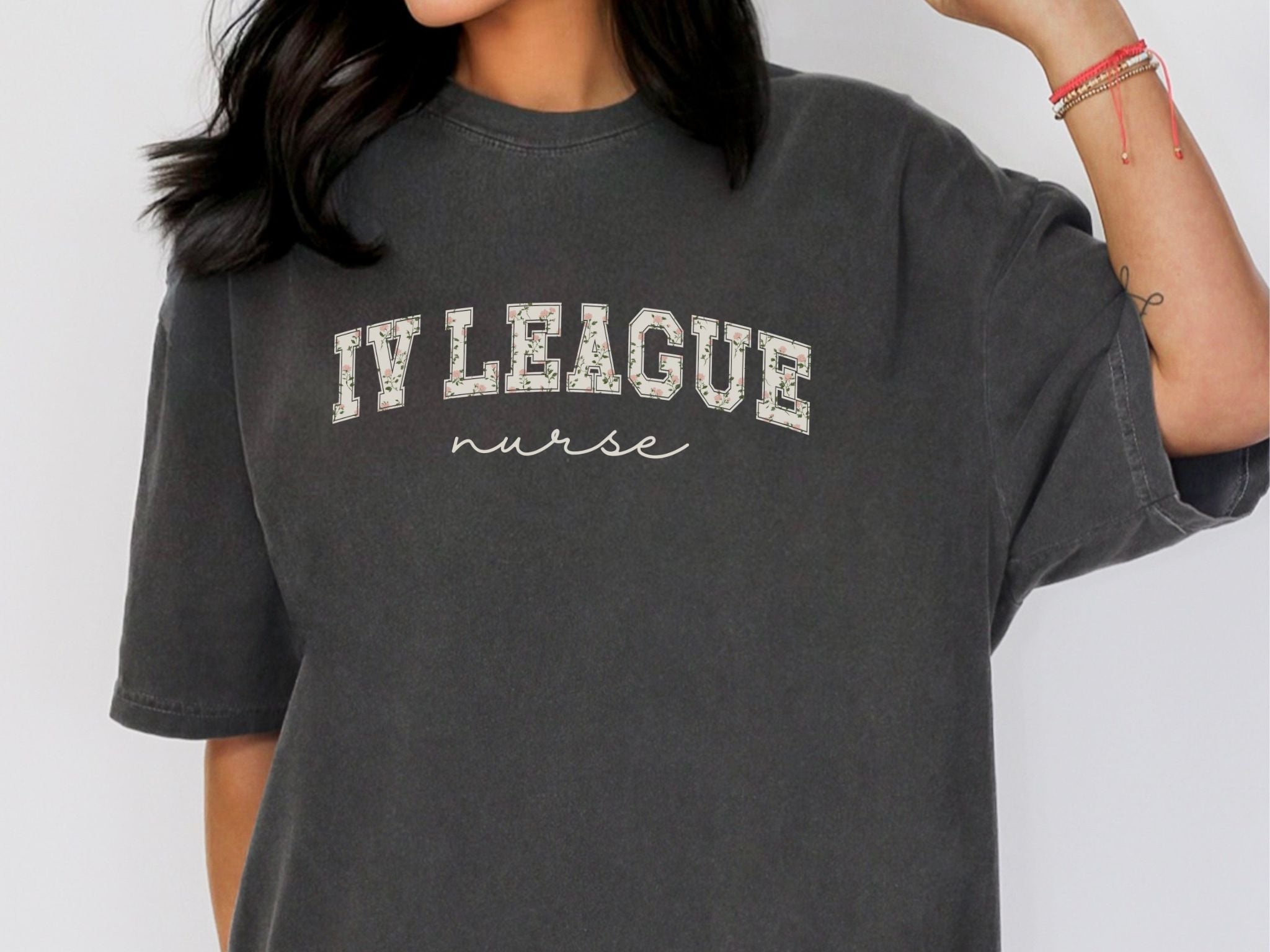 Floral IV League Nurse Shirt