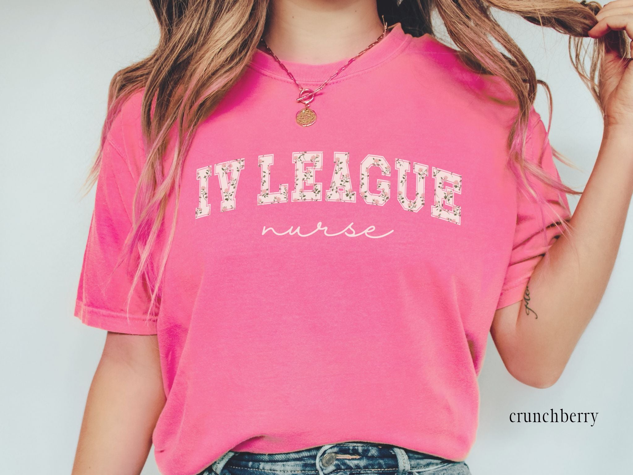 Floral IV League Nurse Shirt