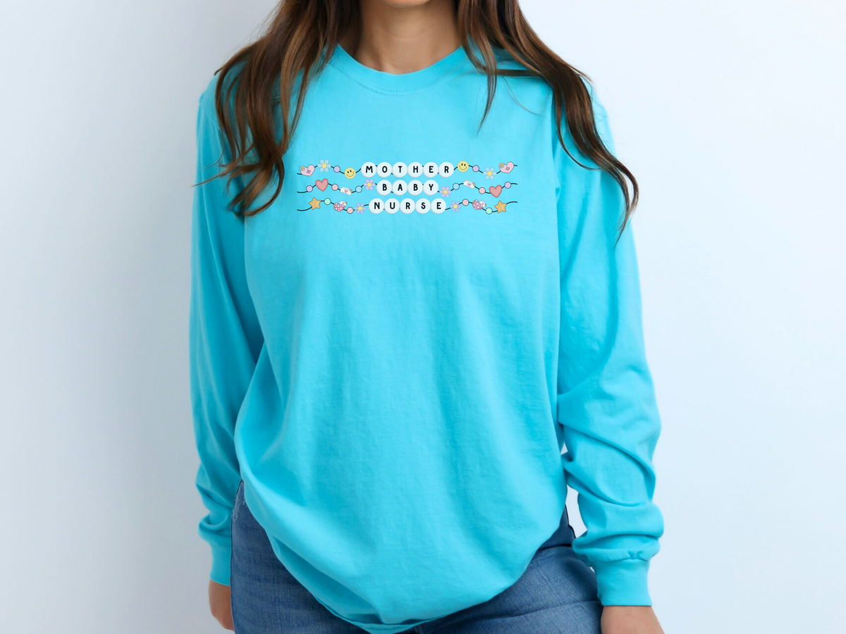 Comfort Colors Mother Baby Nurse Long Sleeve Friendship Bracelet T-shirt