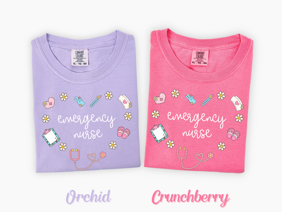 Emergency Dept Nurse Retro Heart T-shirt