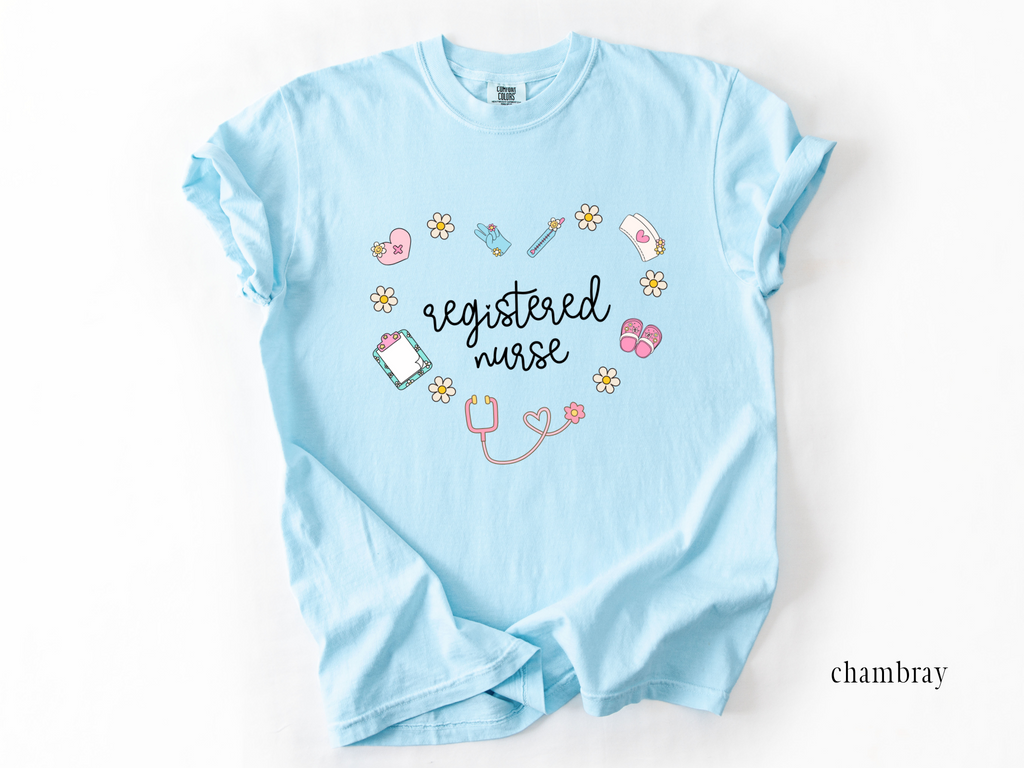 Registered Nurse Retro Heart T-shirt
